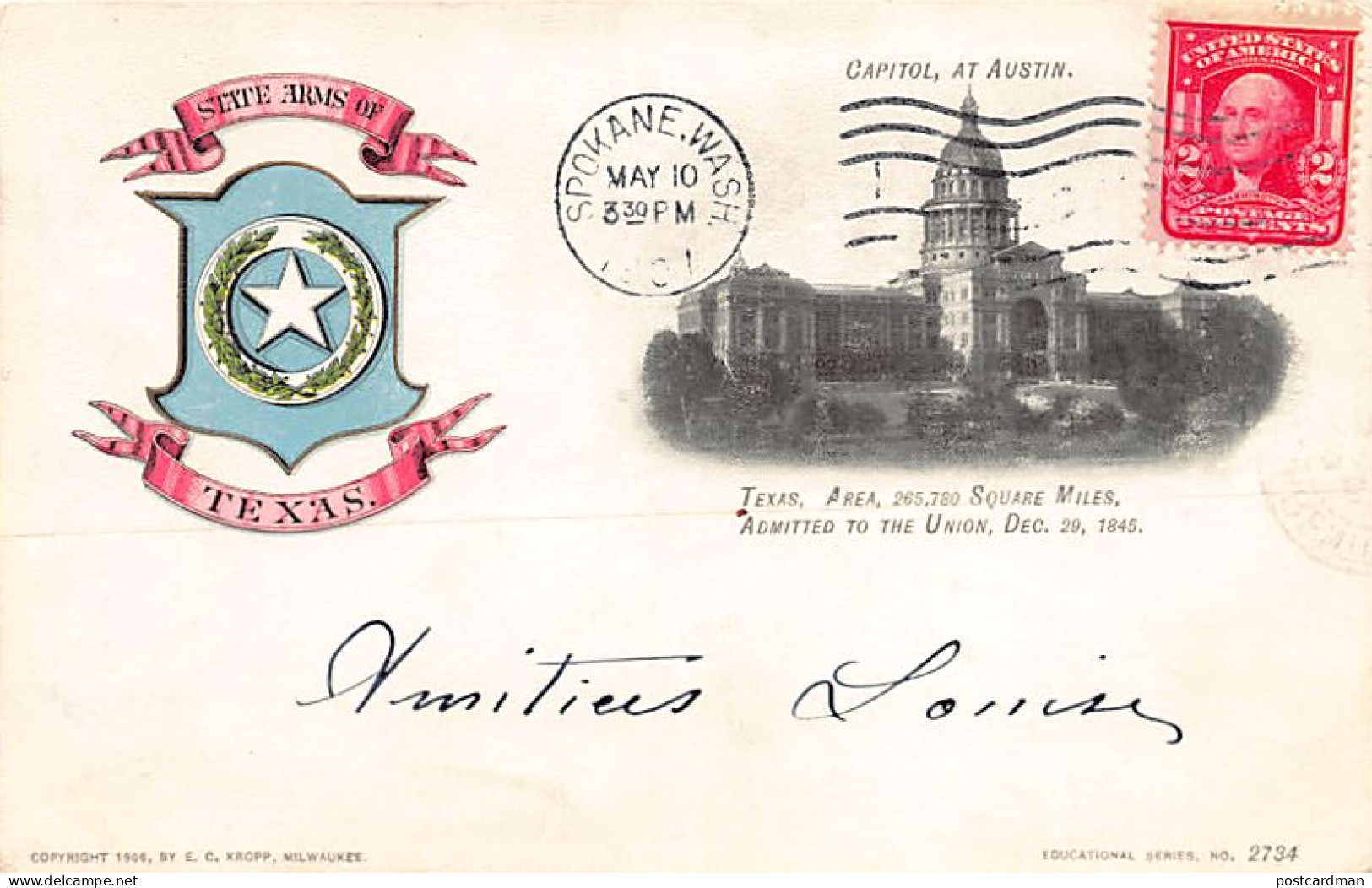 Usa - AUSTIN (TX) Capitol - Publ. E. C. Kropp Educational Series 2734