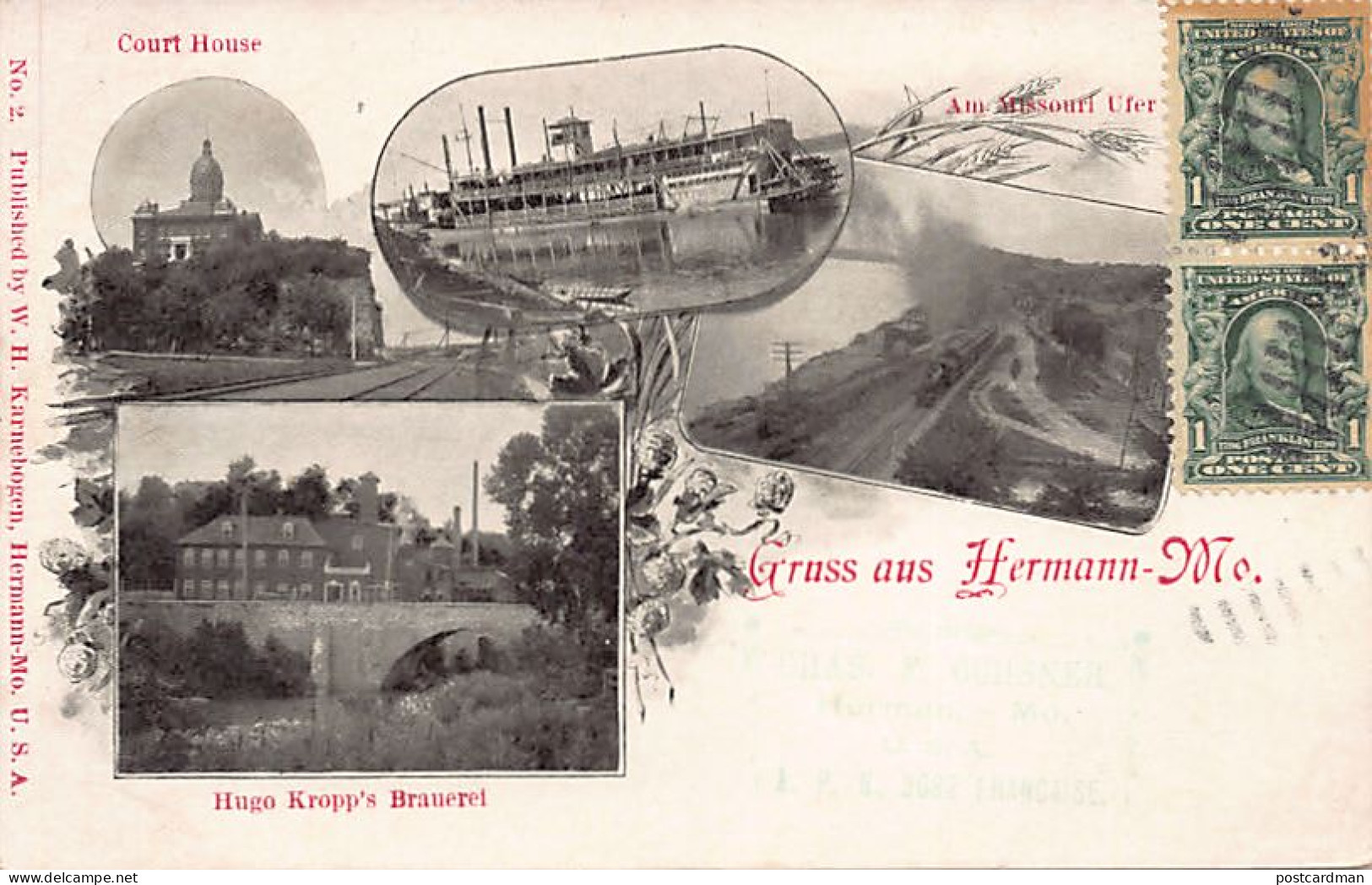 Usa - HERMANN (MO) Gruss aus - Kropp Brewing Co. - Missouri Paddle Boat - Court-House