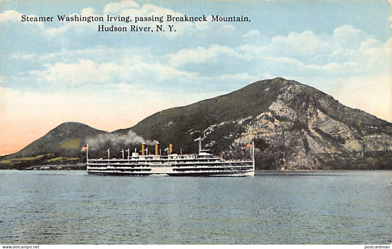 Usa - HUDSON RIVER (NY) Steamer Washington Irving, passing Breakneck Mountain