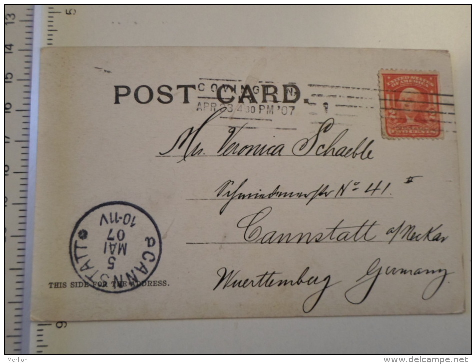 USA -KY  Sent from  Covington  1907 - to Canstatt Germany   D127194