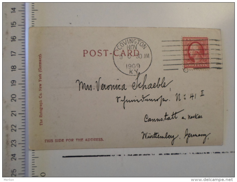 USA -KY  Sent from  Covington  1909 - to Canstatt Germany - sailing boat  D127192