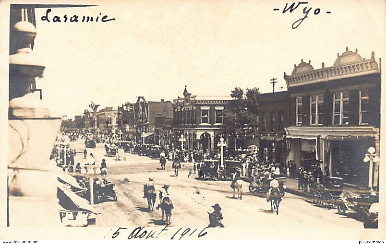 Usa - LARAMIE (WY) Main Street - 5th August 1916 - REAL PHOTO