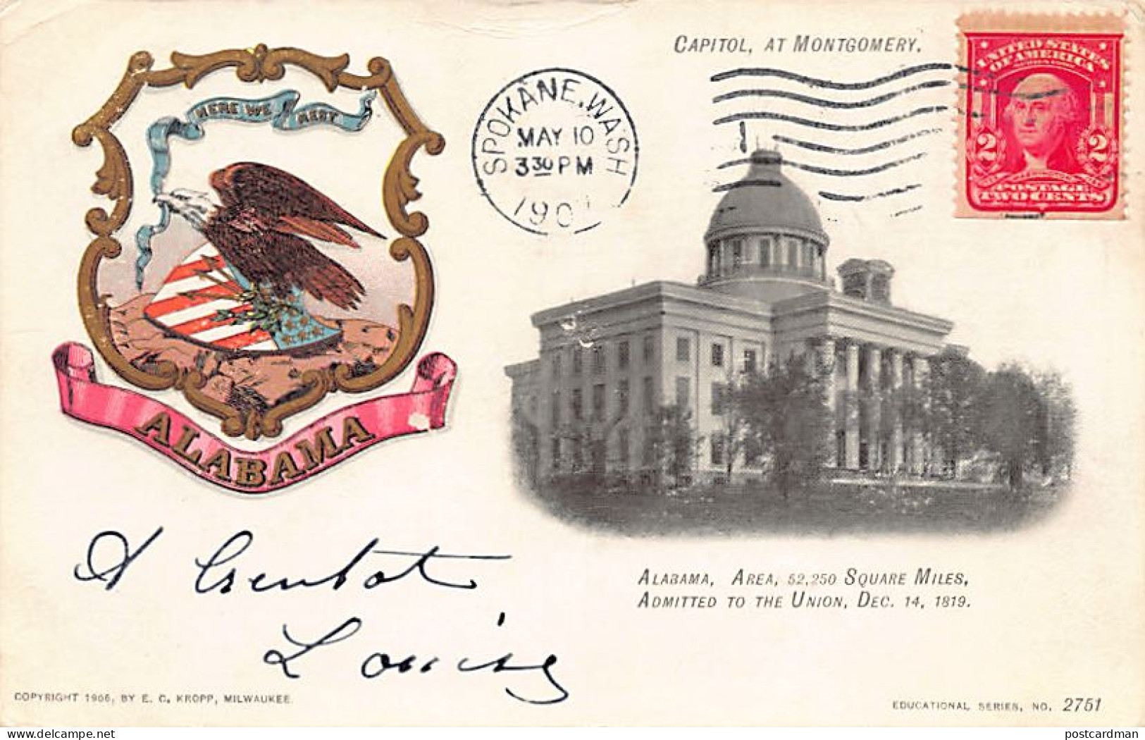 Usa - MONTGOMERY (AL) Capitol - Publ. E. C. Kropp Educational Series 2751