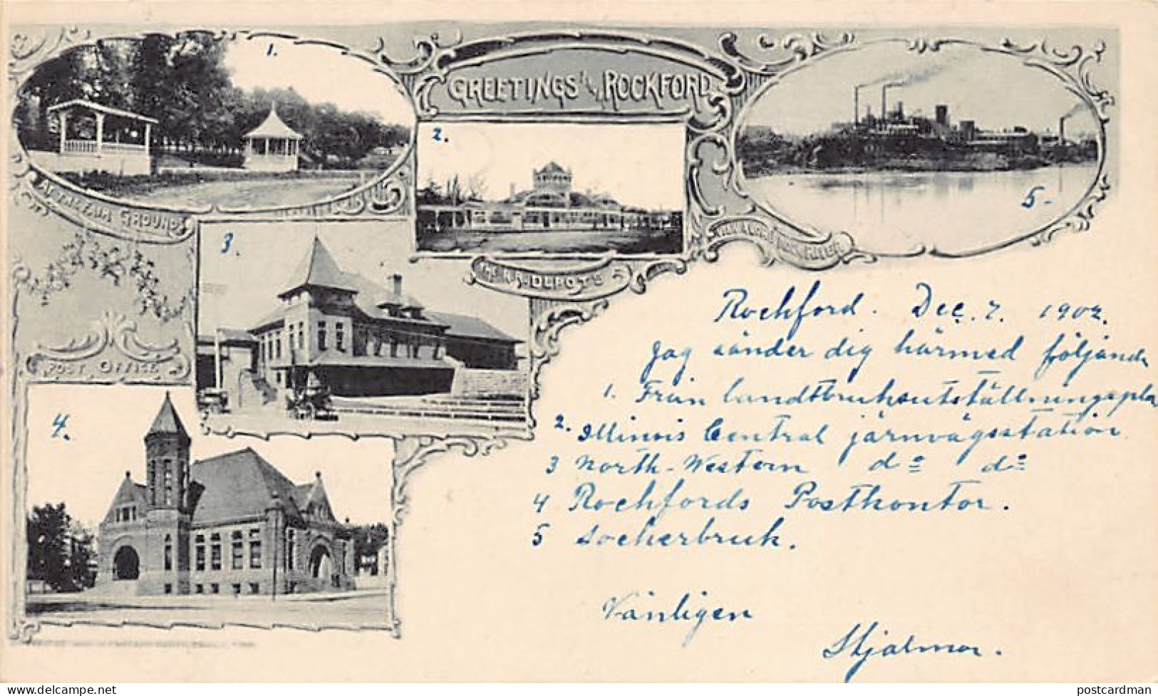 Usa - ROCKFORD (IL) Fair Grounds - R.R. Depots - Rock River - PRIVATE MAILING CARD