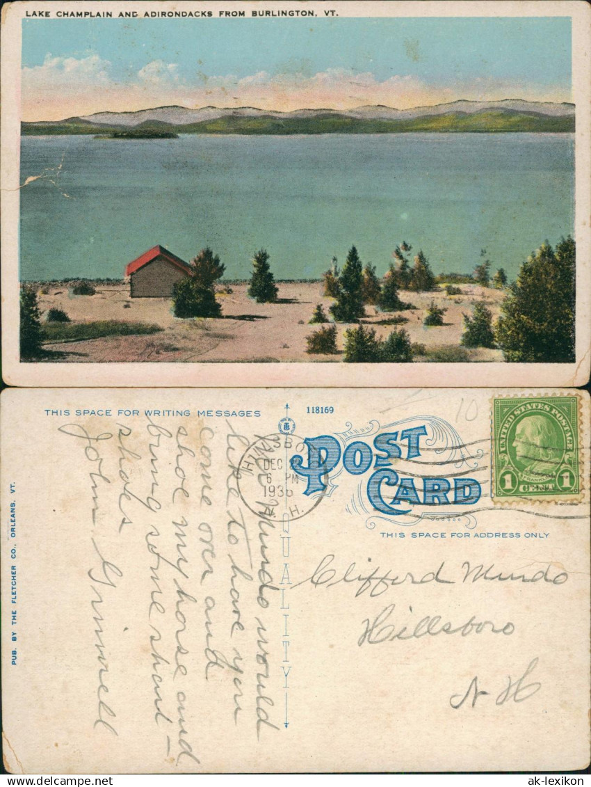 USA United States of America LAKE CHAMPLAIN BURLINGTON Vermont USA Amerika 1936