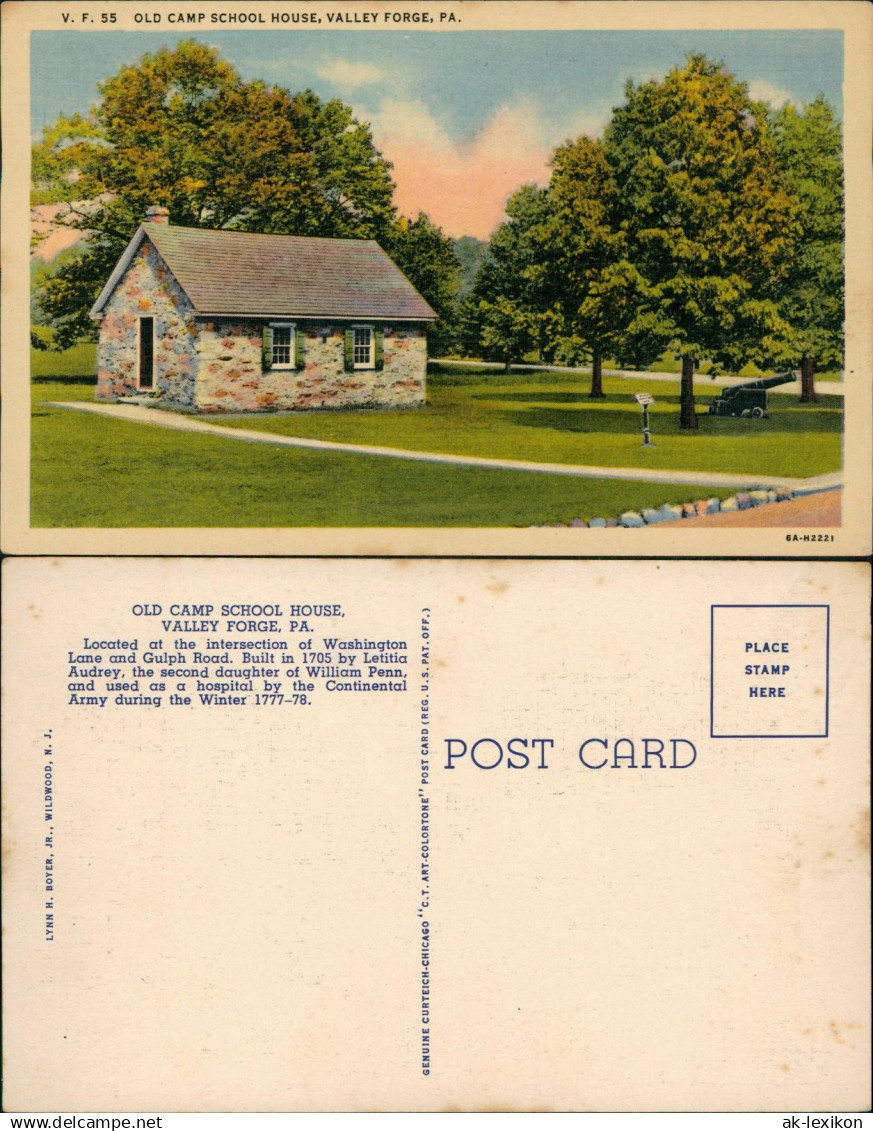 .USA United States of America OLD CAMP SCHOOL HOUSE, VALLEY FORGE, PA. USA 1930