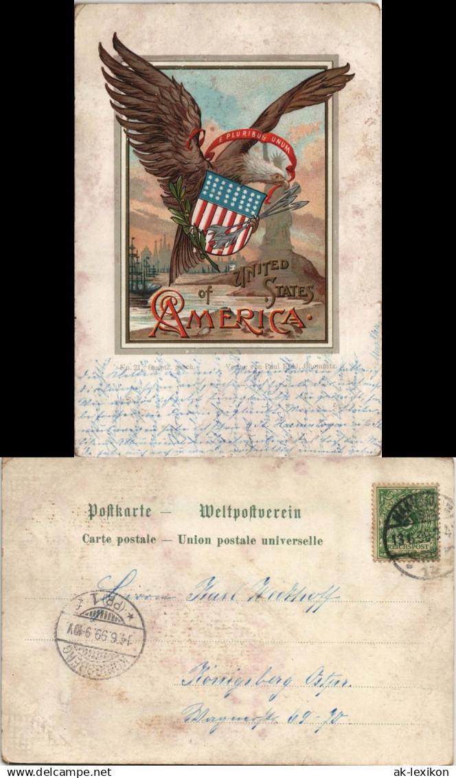 .USA United States of America Patriotika USA Eagle Adler Heraldik   1899
