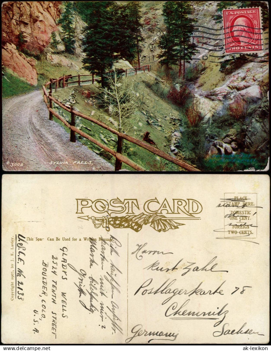 .USA United States of America USA Landscape, Landschaft, Sylvia Falls 1911/1907