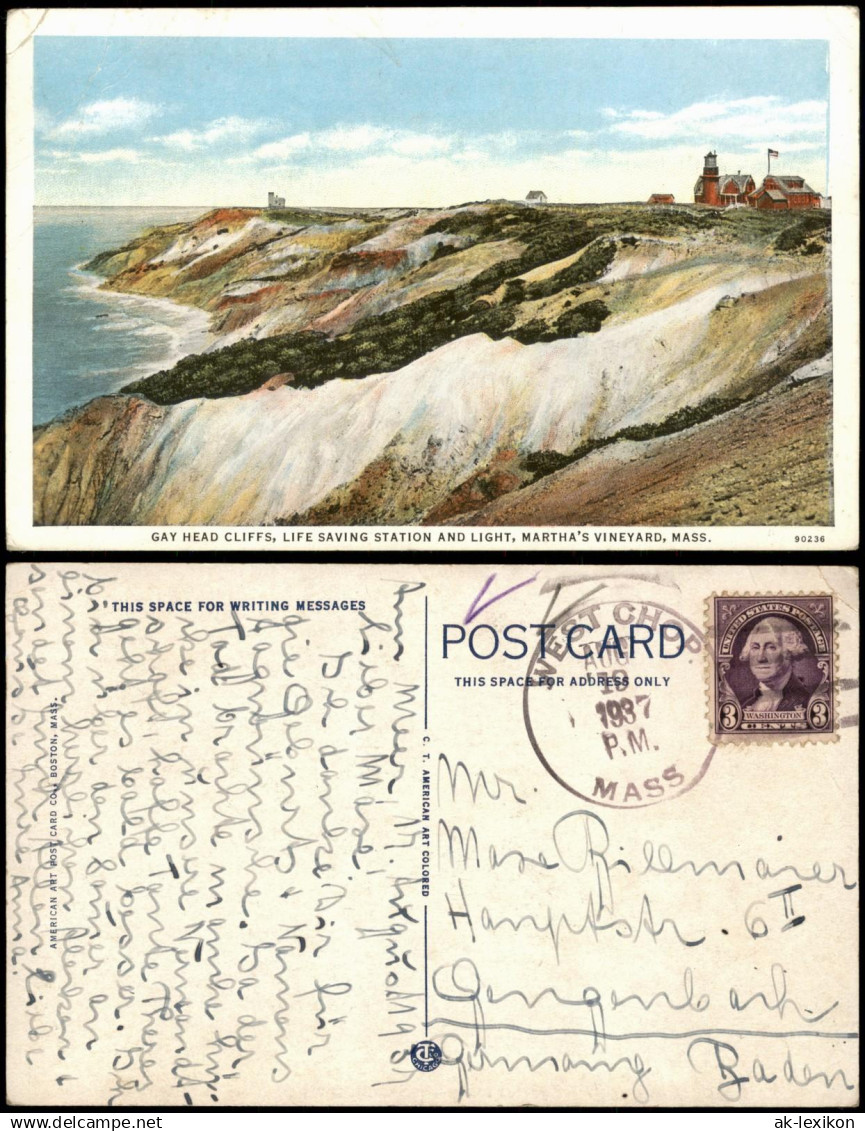 .USA United States of America USA Martha’s Vineyard Gay Head Cliffs 1937