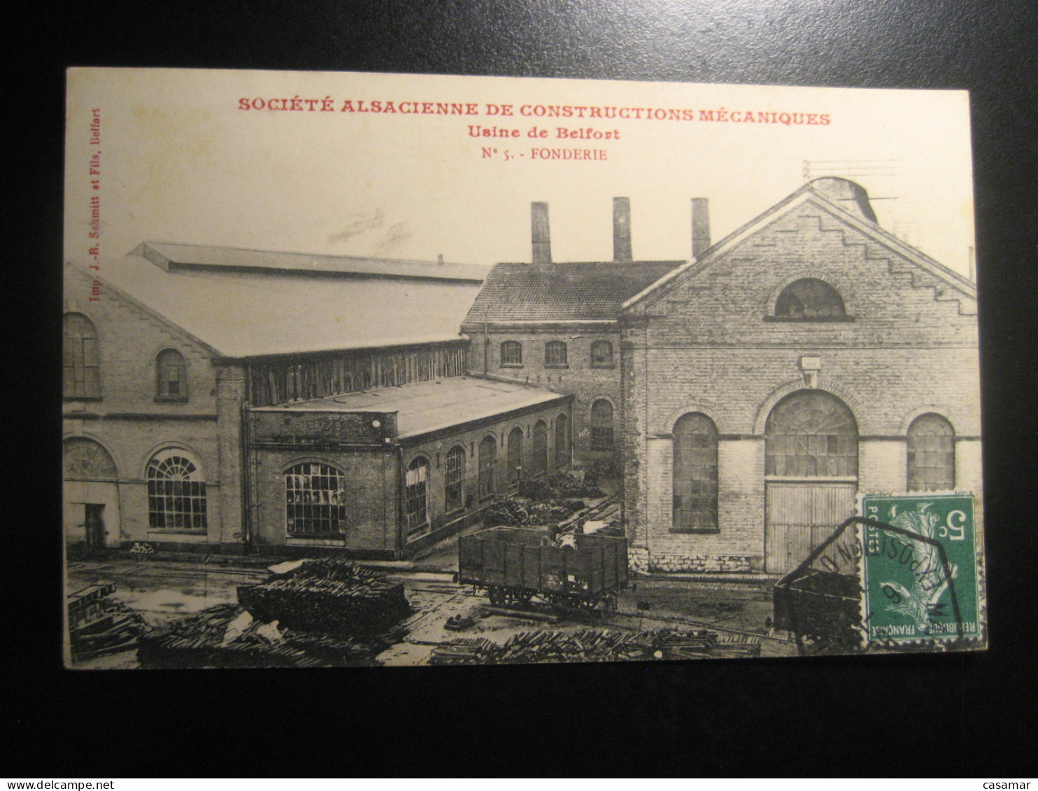 USINE DE BELFORT Soc. Alsacienne de Constructions Mecaniques Electricity Expo cancel 1905 MARSEILLE ? postcard FRANCE