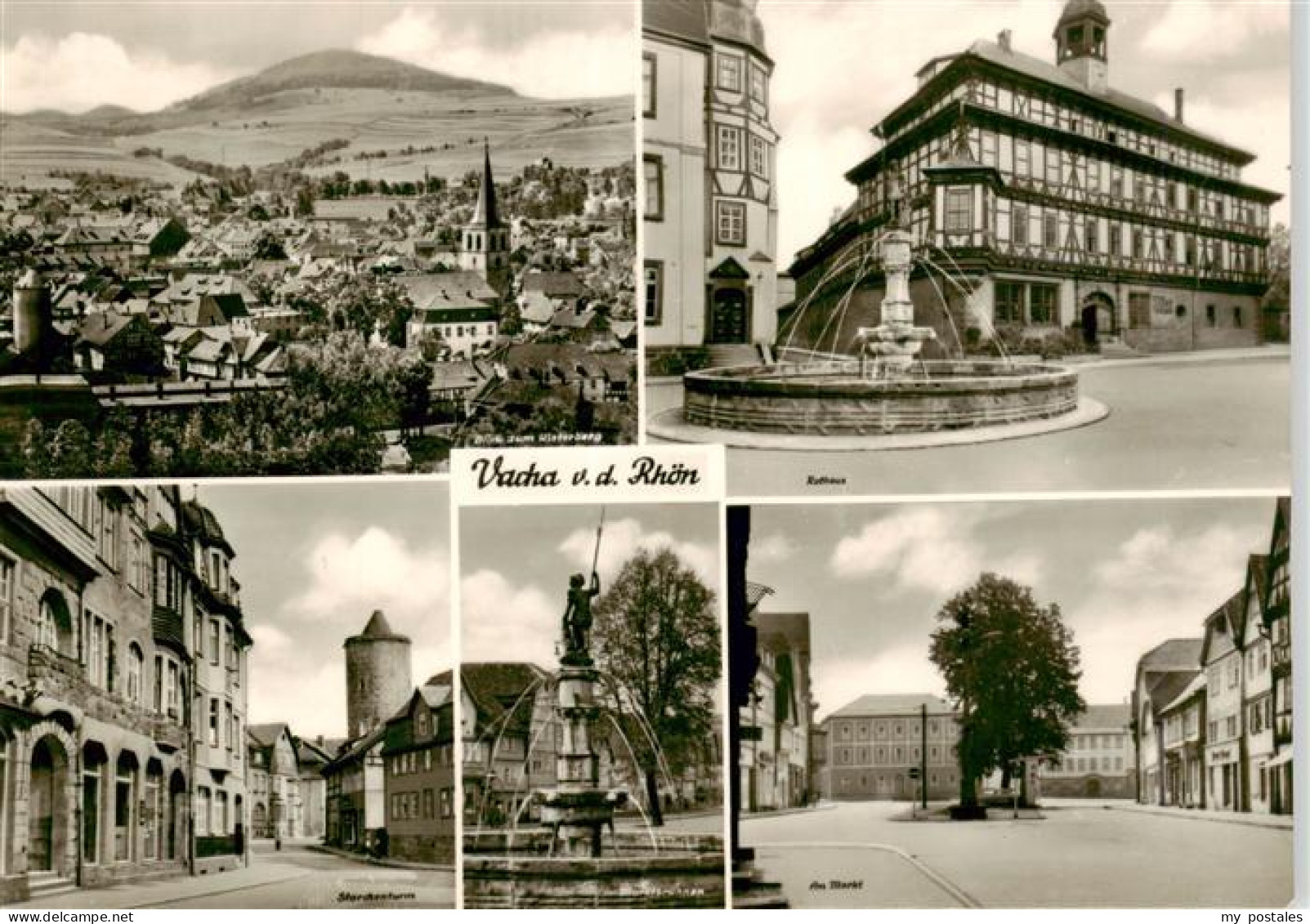 Vacha Ulsterbergblick Rathaus Storchenturm Marktbrunnen Markt