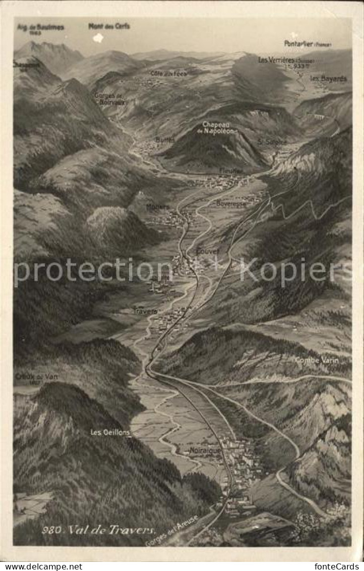 Val de Travers Panoramakarte