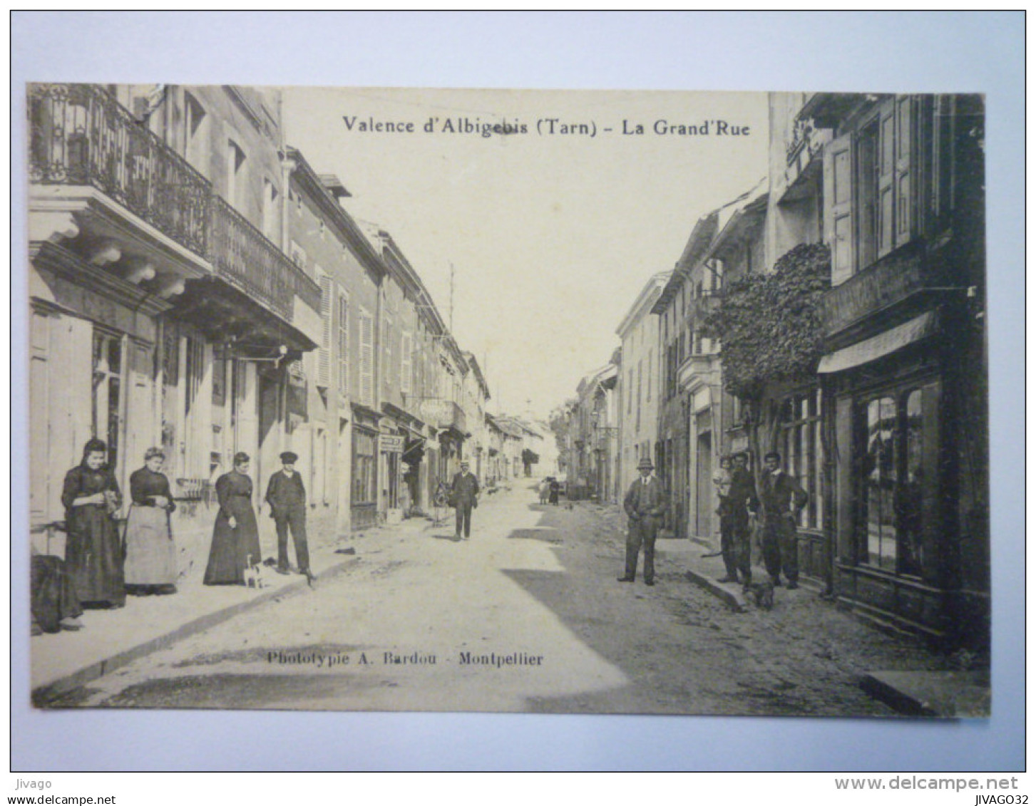VALENCE D'ALBIGEOIS  (Tarn)  :  La  GRAND'RUE  -  TB  animation     1915