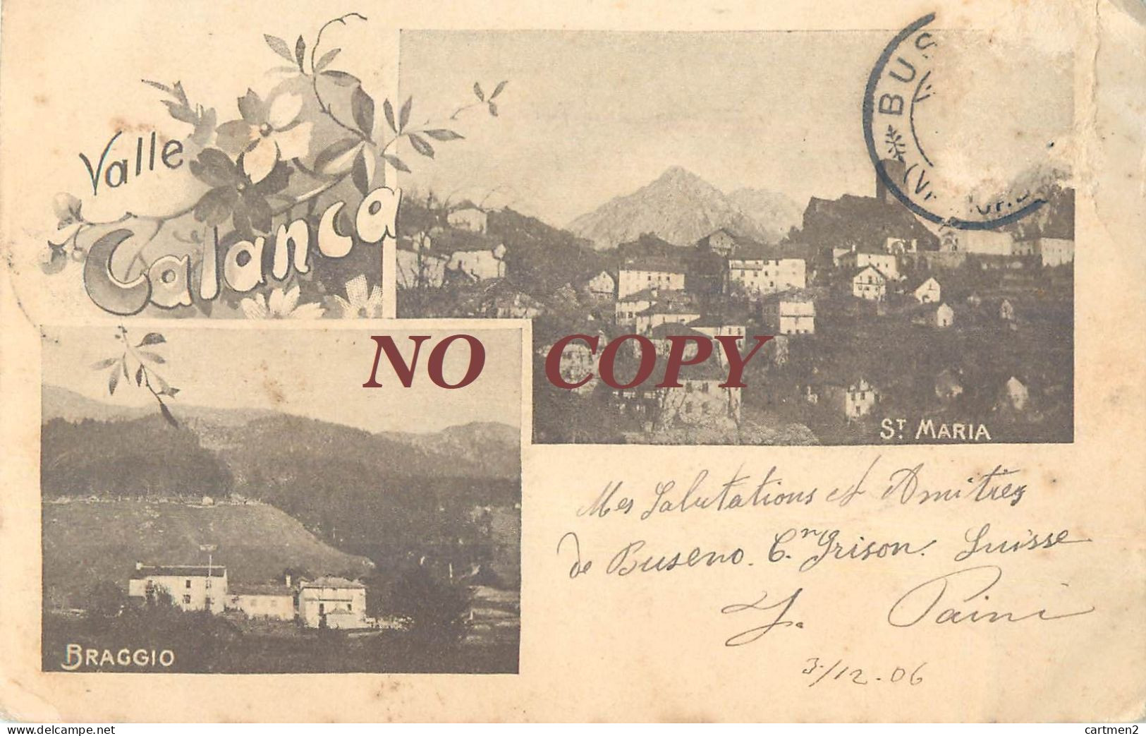 VALLE CALANCA SANTA MARIA BRAGGIO MULTIVUES  SUISSE SWITZERLAND