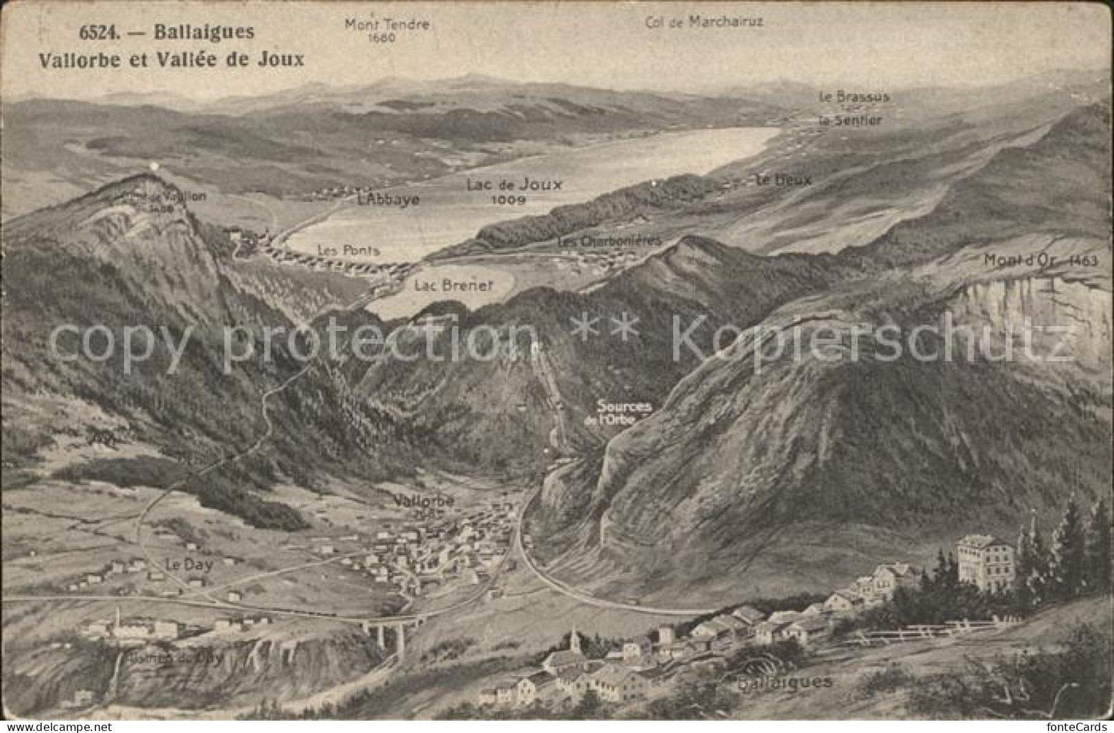 Vallorbe et Vallee de Joux avec Lac de Joux