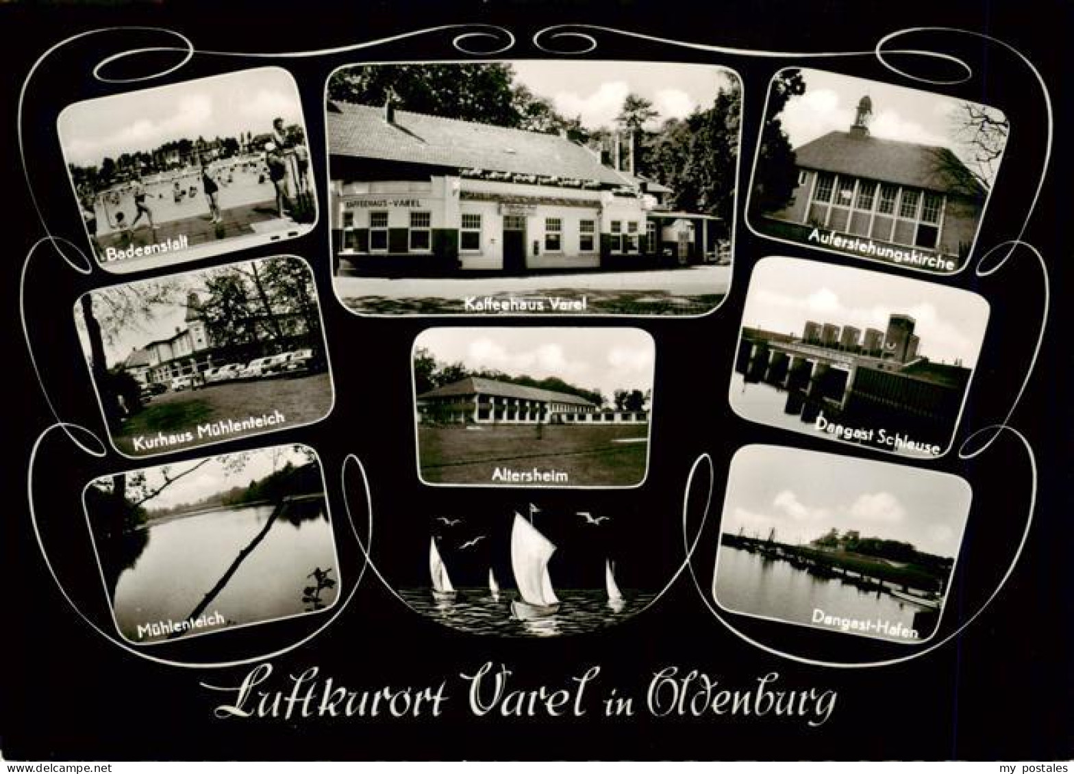 Varel Jadebusen Badeanstalt Kurhaus Muehlenteich Kaffeehaus Varel Altersheim Auf