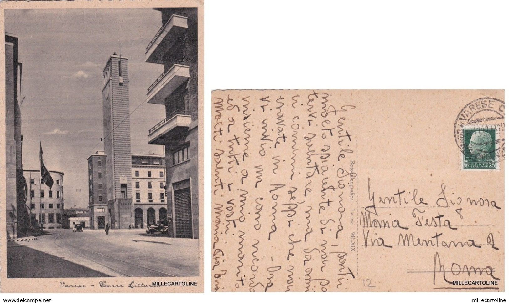 VARESE:  TORRE LITTORIA   1941
