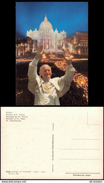 Postcard Vatikanstadt Rom Petersdom S. Petri Papst Pope 1982