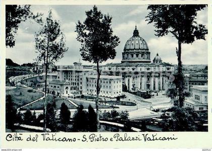 Vatican - S Pietro e Palazzi Vaticani - St Peter's and the Vatican Palaces - old postcard - 1934 - Vatican - unused