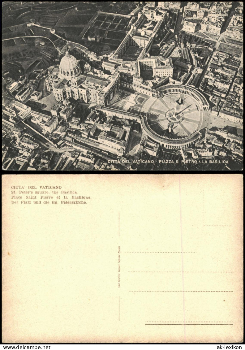 Vatikanstadt Rom Luftaufnahme CITTA DEL VATICANO Peter's square, Basilica 1955