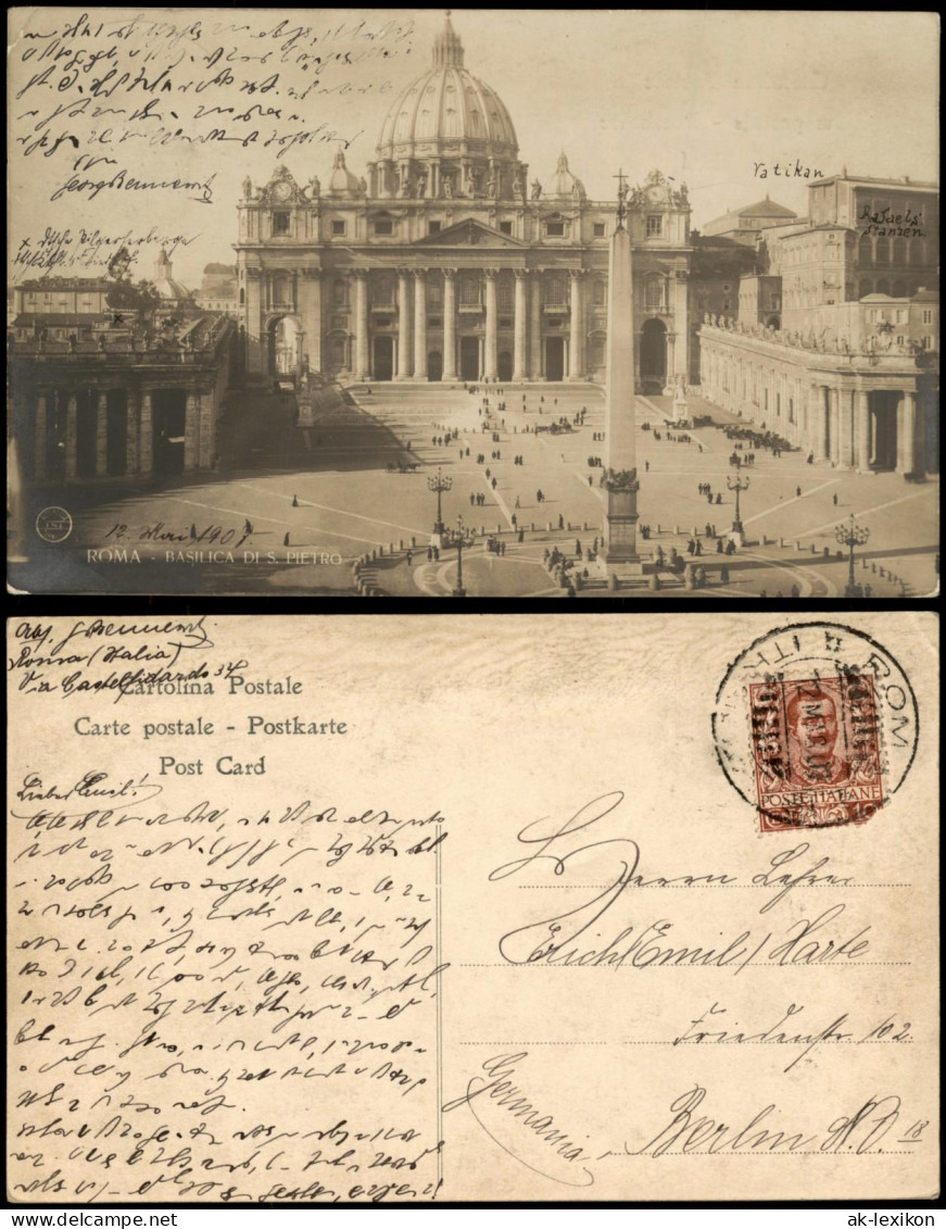 Vatikanstadt Rom Petersdom Basilica Sancti Petri - Fotokarte 1911