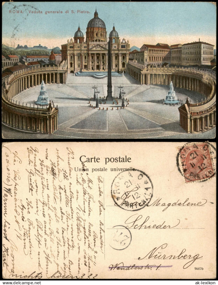 Vatikanstadt Rom Veduta generale di S. Pietro. Künstlerkarte 1912