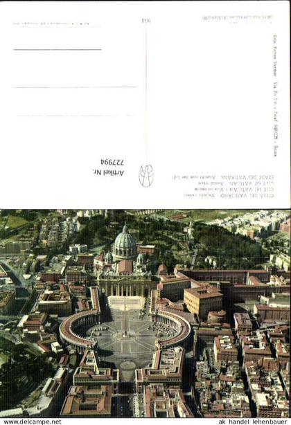 727994 Fliegeraufnahme Vatikan Vaticano Citta del Vaticano Veduta aerea