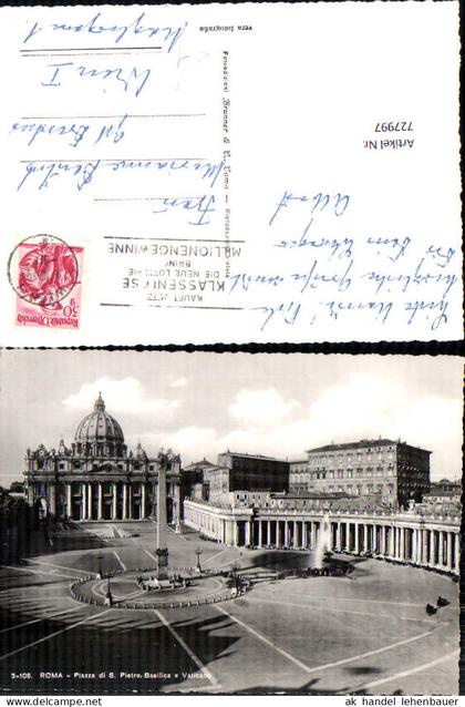 727997 Vatikan Vaticano Roma Rom Piazza di S. Pietro Basilica e Vaticano