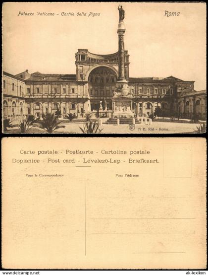 Postcard Vatikanstadt Rom Palazzo Vaticano - Cortile della Pigna 1918