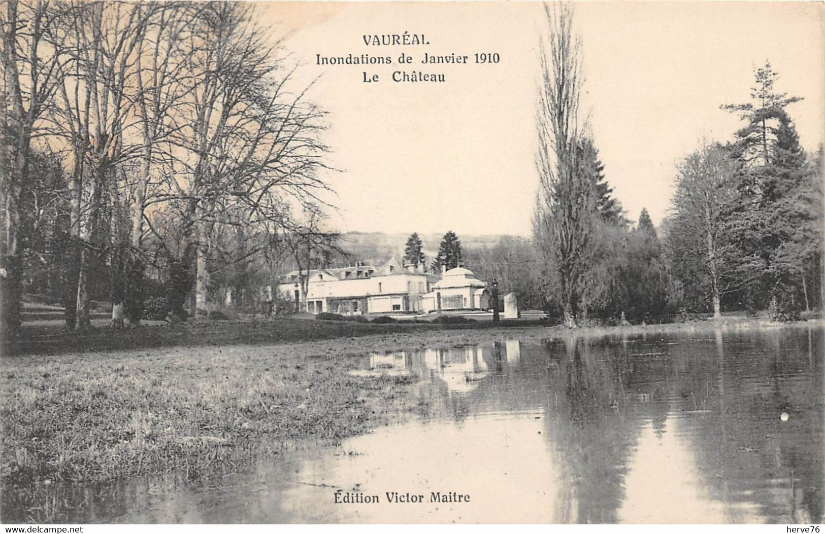 VAUREAL - le Château - inondations janvier 1910