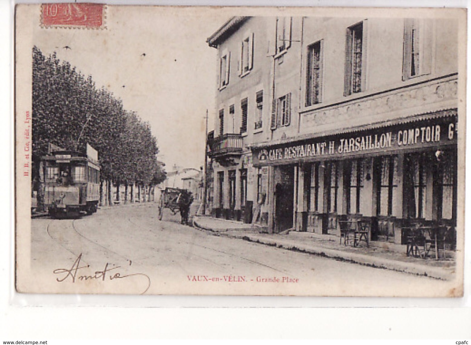 Vaux-en-Velin : Grande Place, café Restaurant Jarsaillon, tramway / Editions HB