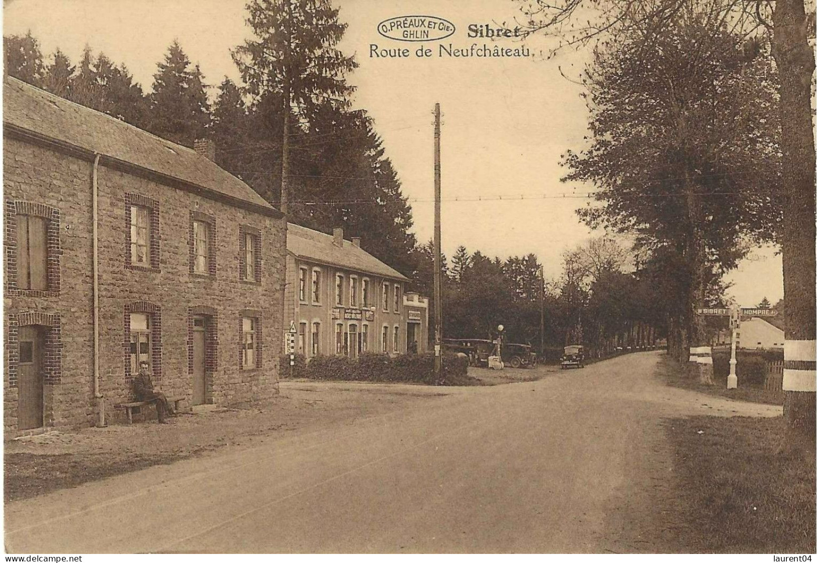 VAUX SUR SURE. SIBRET.  ROUTE DE NEUFCHATEAU. GARAGE, ANIMATION VOITURES,...