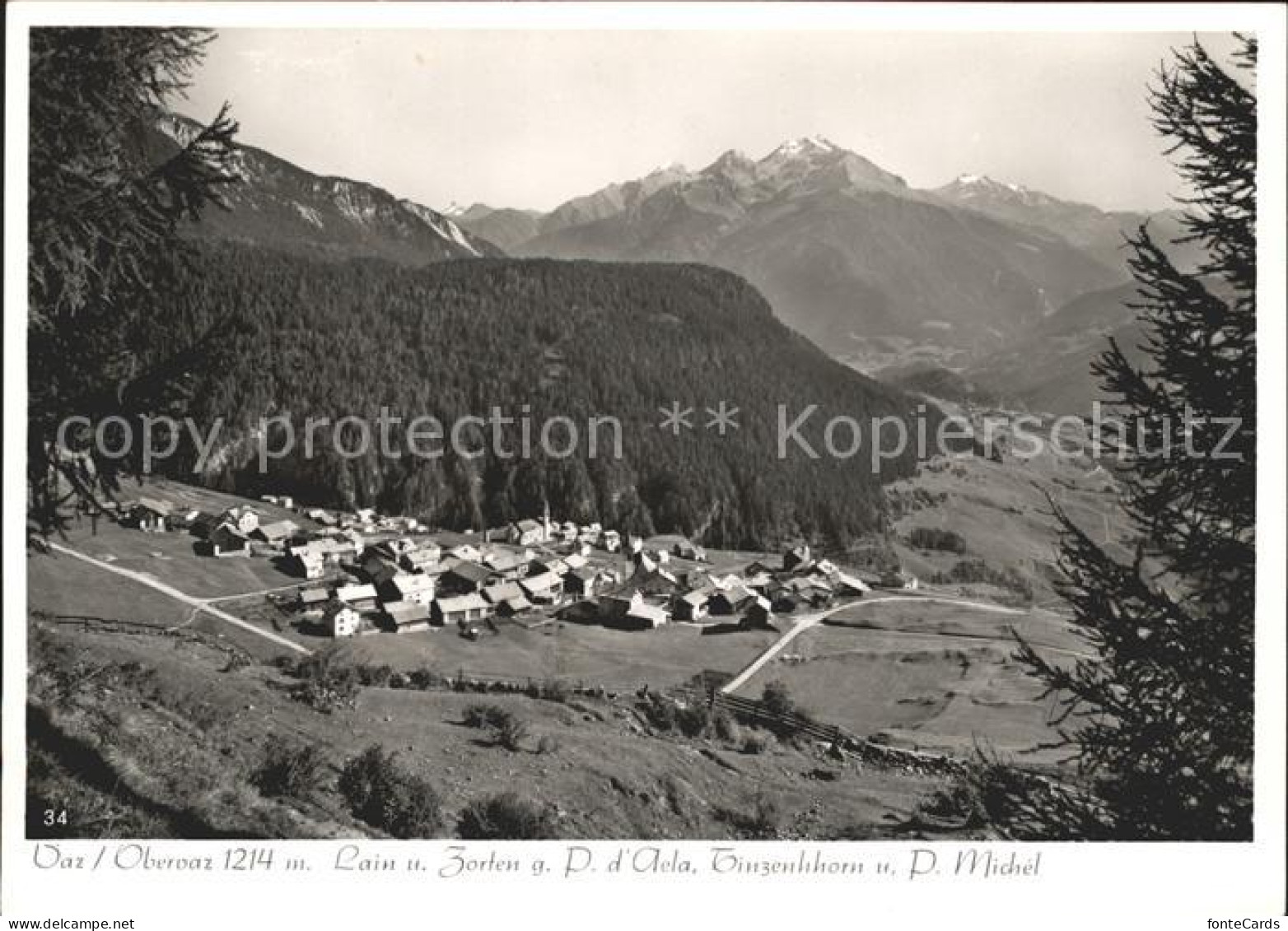 Vaz Obervaz Lain und Zorten mit Piz d Aela Tinzenhorn und Piz Michel
