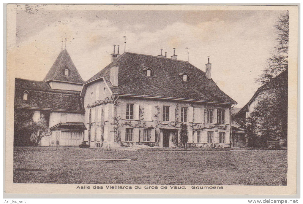 VD GOUMOENS Carte Circulée Asile de Vieillards du Gros du Vaud