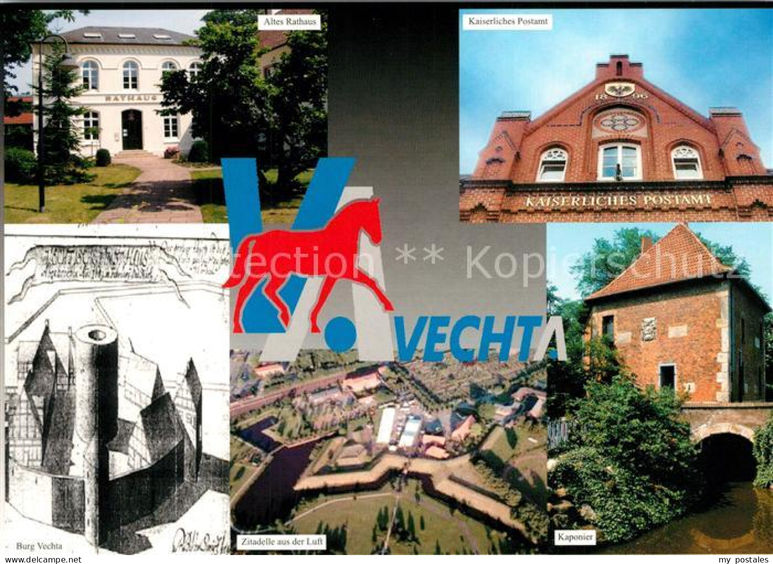 Vechta Altes Rathaus Kaiserliches Postamt Burg Vechta Zitadelle Fliegeraufnahme