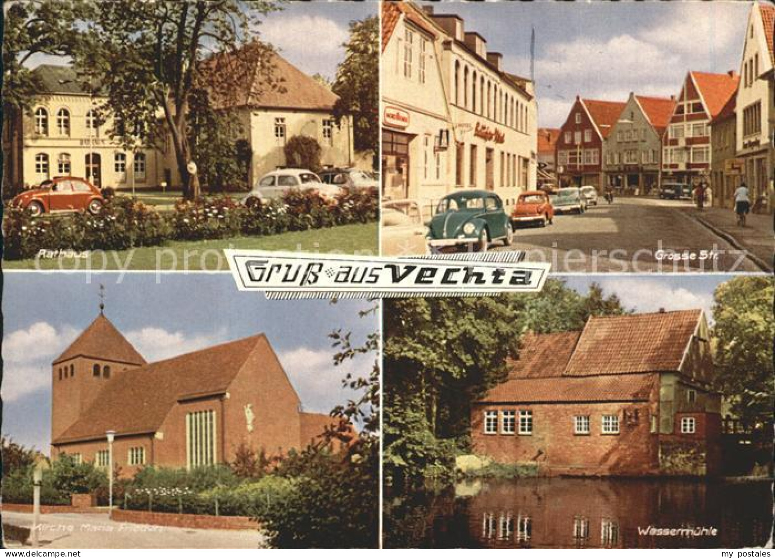Vechta Rathaus Grosse Strasse Wassermuehle Kirche Maria Frieden