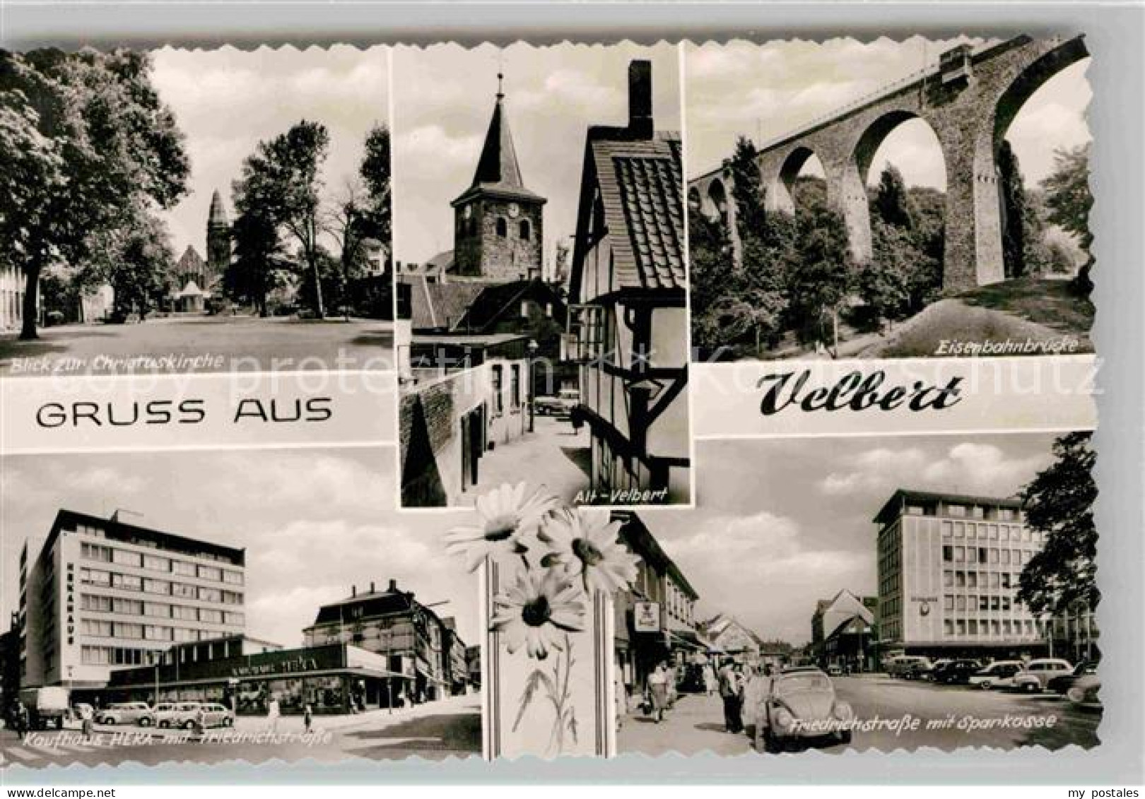 Velbert Christuskirche Alt Velbert Eisenbahnbruecke Kaufhaus Hera Friedrichstr S