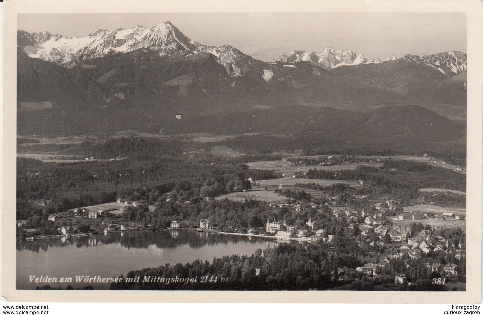 Velden am Wörthersee and Mittagskogel old postcard unused b170602