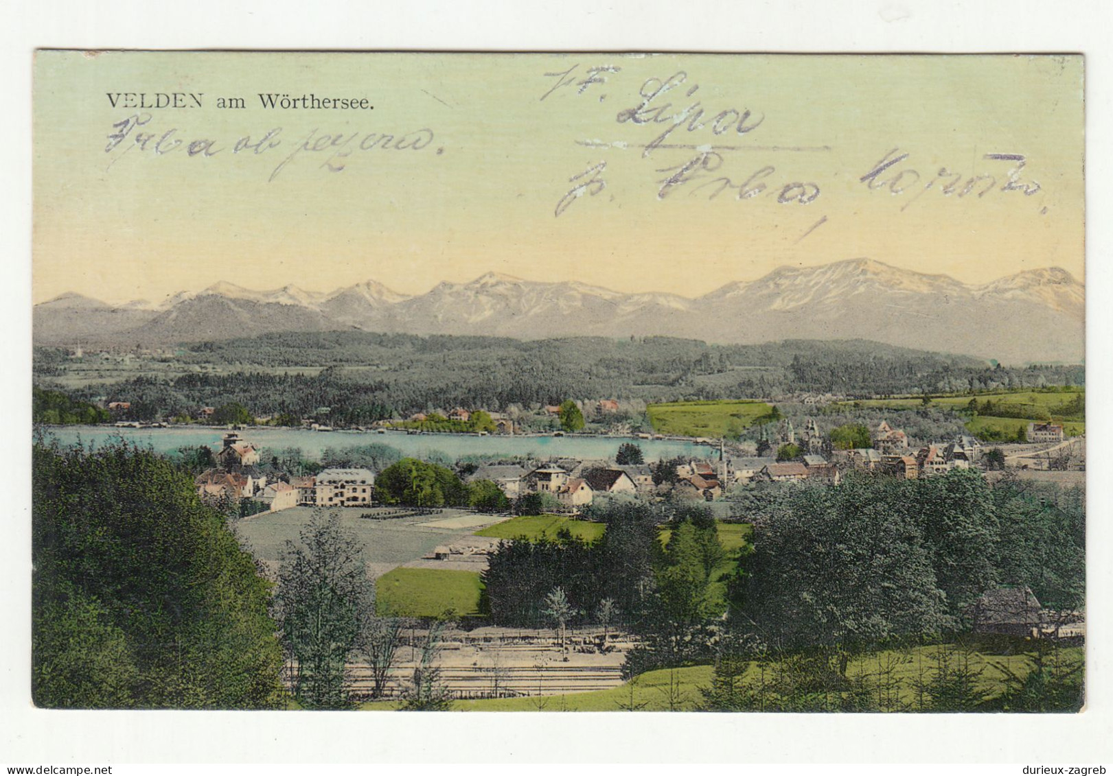 Velden am Wörthersee old postcard posted 1913 to Ljubljana 230510