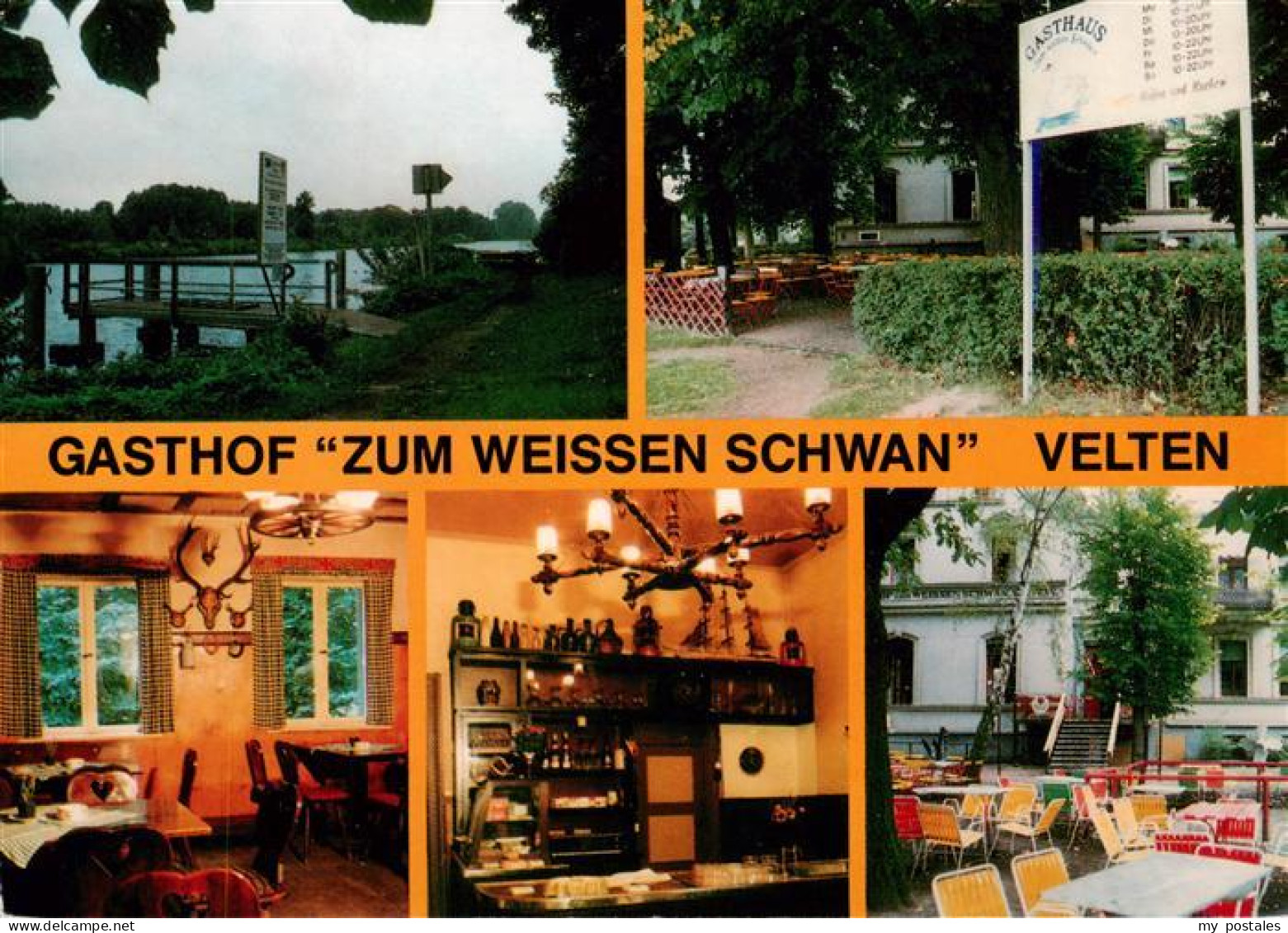 Velten Gasthof Zum Weissen Schwan Gastraeume Terrasse Faehranleger