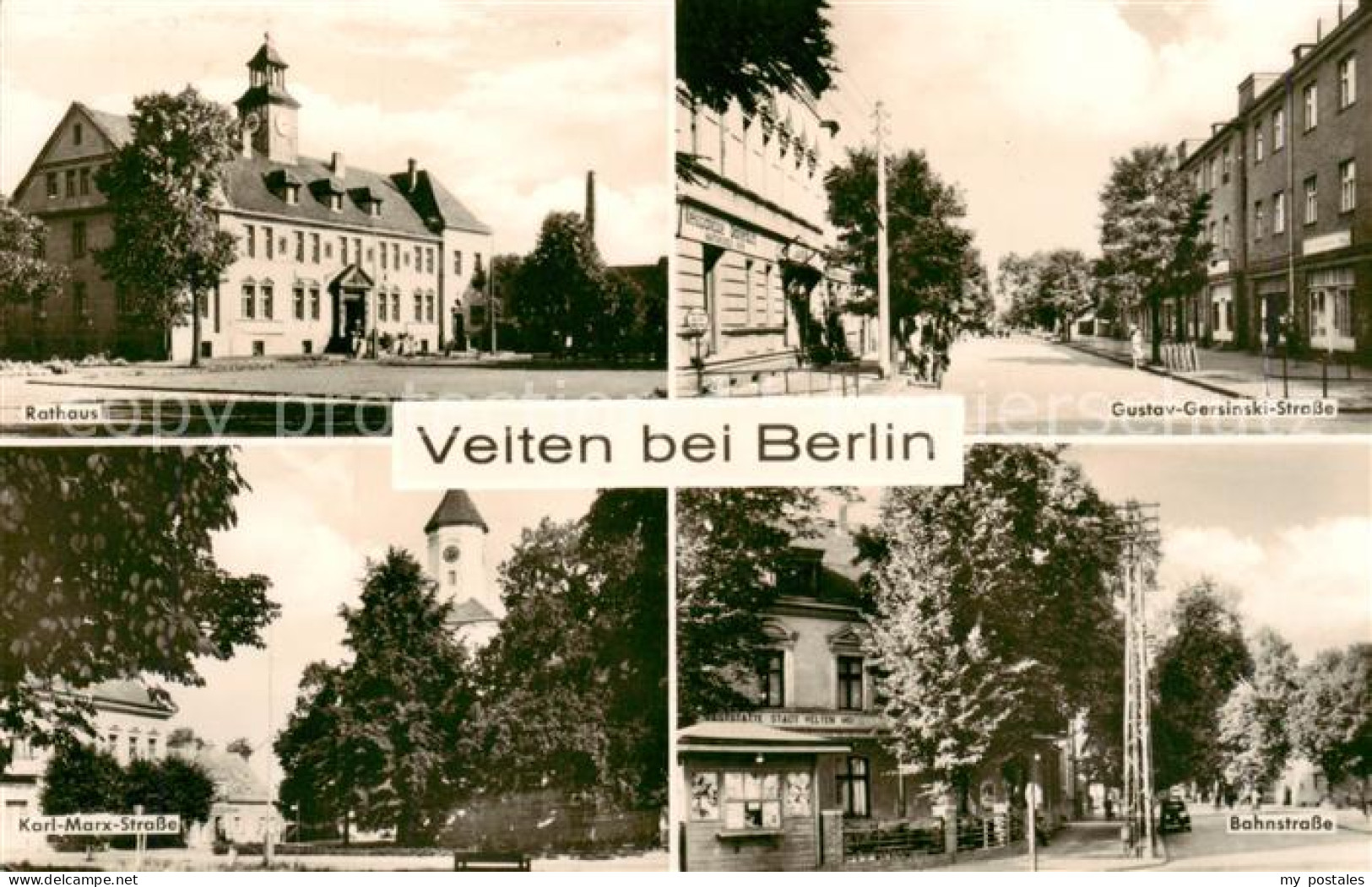 Velten Rathaus Gustav Gersinski Strasse Karl-Marx Strasse Bahnstrasse