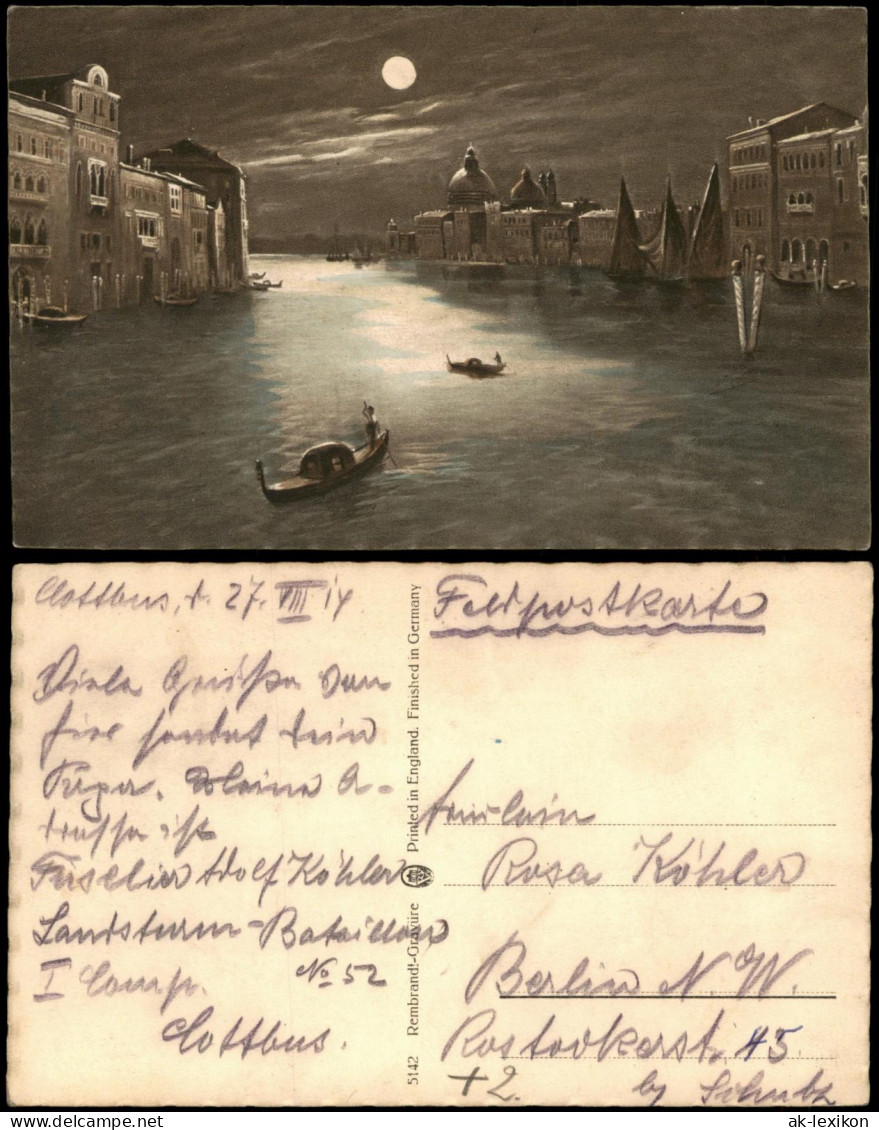 Venedig Venezia Mondnacht in Venedig mit Santa Maria della Salute 1914