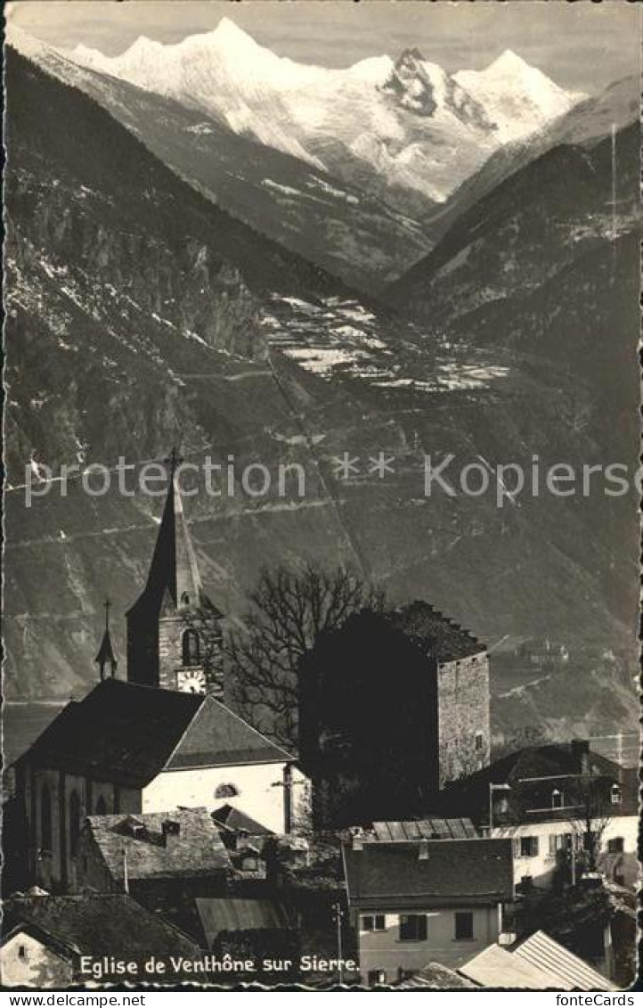 Venthone Eglise Kirche Alpenpanorama Gletscher