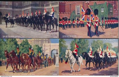 LONDEN.  THE GUARDS. 4 CARDS