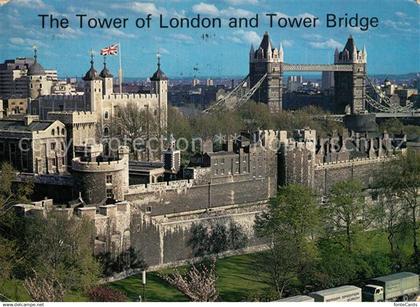 London Tower of London and Tower Bridge