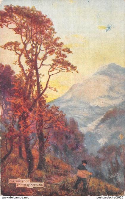 BR77275 on the edge of the grampians postcard painting  scotland