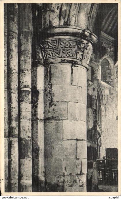 CPA Carved Pillar Iona Cathedral Irlande
