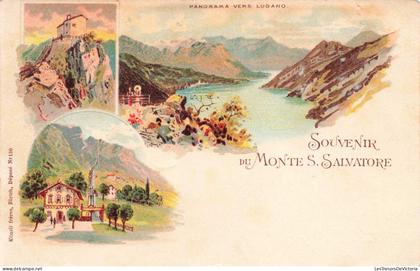 [-20%] SUISSE - Souvenir du Monte S.Salvatore - Colorisé - Carte postale ancienne