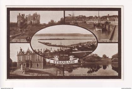 Stranraer - 1920's or 30's Wigtownshire, Scotland multiview postcard