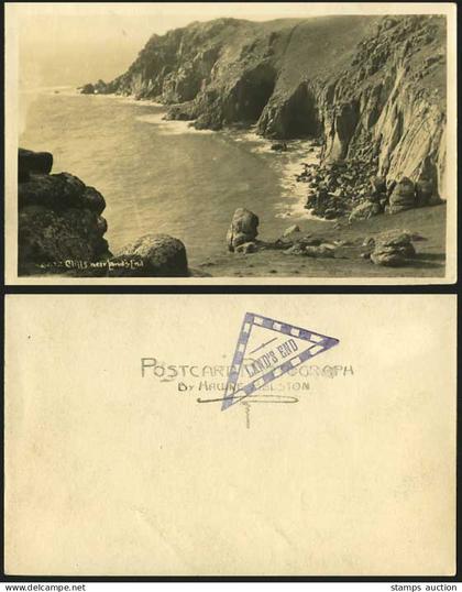 Cornwall Old Real Photo Postcard THE CLIFFS, LAND'S END